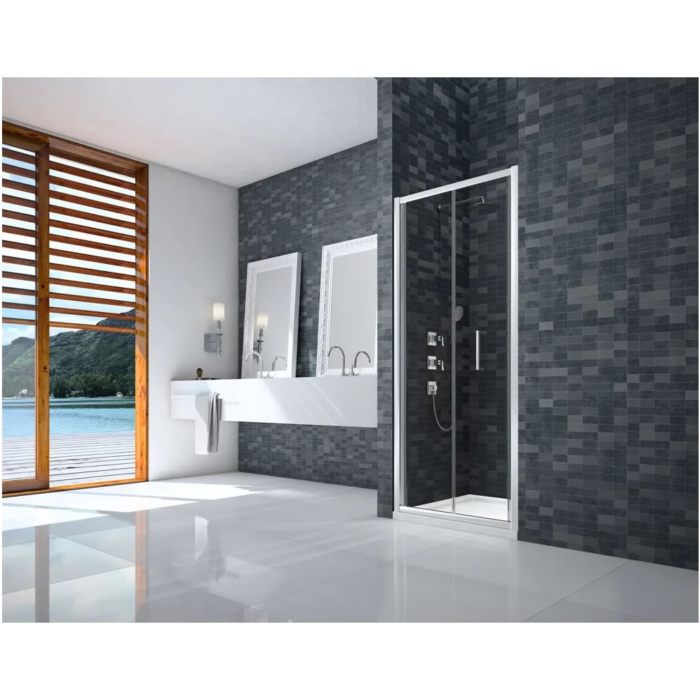 Lifestyle image of Merlyn Ionic Essence Framed 760mm Bifold Shower Door